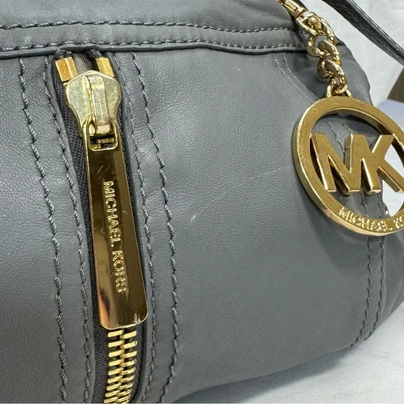 Michael Kors Charcoal Satchel with Gold Accents - Picture 3 of 15